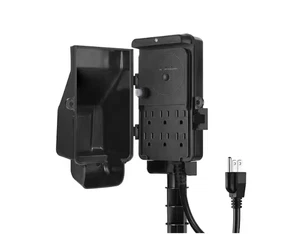 DEWENWILS Outdoor Dämmerung bis Morgengrauen Steckdosenleiste Pfahl Timer, 6 Fuß Kabel, 6 Steckdosen - Bild 1 von 7