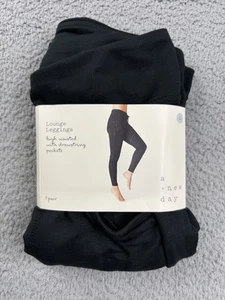 Leggings A New Day Lounge para mujer grandes negros cintura alta bolsillos con cordón - Imagen 1 de 5