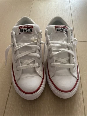 Zapatillas Converse All Star Niños Jóvenes Blanco Lona Talla 2 Foto 1 de 4