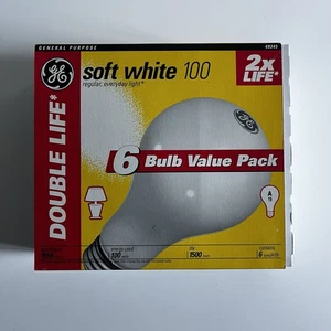 New GE Soft White Light Bulbs 100 Watt Double Life A19 Bulbs Only 5 Bulbs - Picture 1 of 4