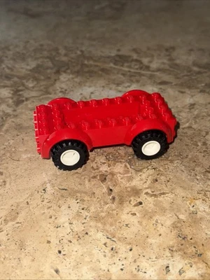 Lego Red Car Truck Base With Wheels Tires Rims 6157 - Image 1 of 4