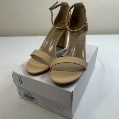 Dream Pairs Old Toe Chunk Heels Sandal Nude Ankle Strap Women’s Size 6 NIB - Image 1 of 4