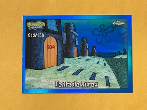 2025 Topps Chrome Spongebob Tentacle Acres Blue Refractor #106 /150 - Picture 1 of 2