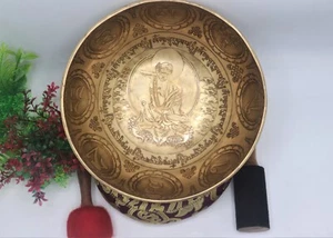10" Handcrafted Meditating Yogi Singing Bowl Set: Awaken Your Spiritual Journey- - Picture 1 of 5