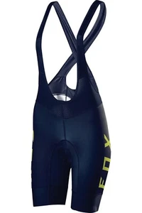 FOX Racing Women's Switchback Cycling Bib shorts Navy/Yellow - Clearance - Picture 1 of 3