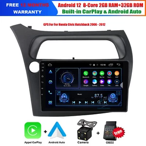 9" For Honda Civic Hatchback 2006-2012 Android Navigation GPS CarPlay Car Stereo - Picture 1 of 24