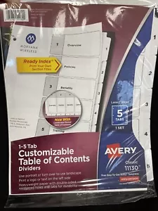 AVERY 7278211130 Binder Divider,Preprinted Tabs,White - Picture 1 of 2