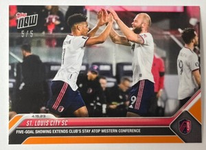 2023 Topps Now MLS St. Louis City SC Five Goals #77 Orange Parallel 5/5