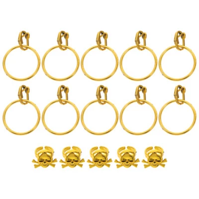 Pirate Finger Ring Earrings Decoration Halloween Skull Elements Designed Ring - Image 1 of 4