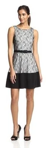 NWT $420 Eva Franco 'Evette' Dress (6) White Lace w/ Black Trim - Anthropologie - Bild 1 von 5