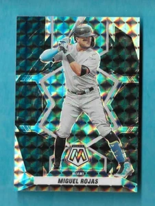 MIGUEL ROJAS 2022 PANINI MOSAICO GENISIS PRIZM SP #6 MIAMI MARLINS RARA CUSTODIA HIT - Foto 1 di 2
