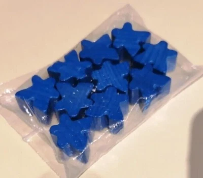 10 Wooden Meeples Player Tokens Blue Board Games carcassonne Meeple 15mm - Image 1 of 2