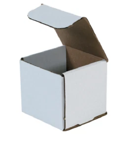 Pack of 200 Strong Corrugated Mailer 4x4x4 White Small Folding Light Mailing Box - Picture 1 of 3