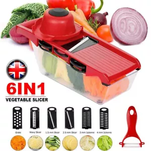 6in1 Mandoline Slicer Julienne Cutter Fruit Vegetable Chopper Peeler Grater Tool - Picture 1 of 7