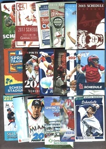 (19) 2013-25 VINTAGE POCKET SCHEDULES ST LOUIS/MIAMI/TWINS/PHILS/SEATTLE  *MINT* - Picture 1 of 2