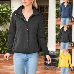 UK Women Waterproof Raincoat Ladies Outdoor Wind Rain Outwear Jacket Coat Tops - Picture 1 of 28