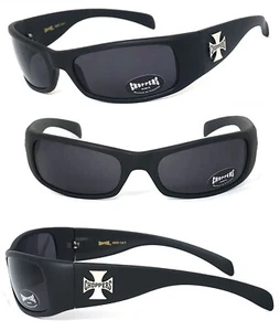Choppers Mens Outdoor Motorcycle Biker Sunglasses UV400 Matte Black C11B - Picture 1 of 4