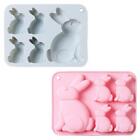 5 Holes Silicone Candle Molds Sitting Rabbit Shaped Silicone Material for Easter
