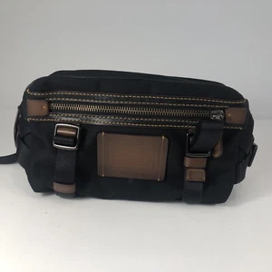 Coach Mens Utility Waist Bag Canvas Black/ Brown A1847-29494 Preowned - Picture 1 of 13