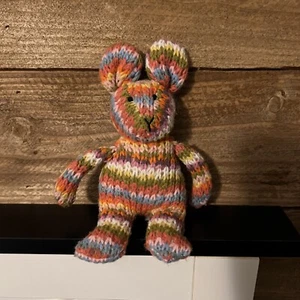 Jellycat JJ Bunny, Multicolour Rainbow Striped Knit Rabbit Retired Rare Vintage - Bild 1 von 2