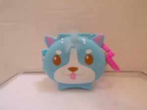 Mattel ~ Polly Pocket piccolo compatto ~ pile ~ pettine rosa ~ solo gattino blu 3/4" ~ cuore - Foto 1 di 5