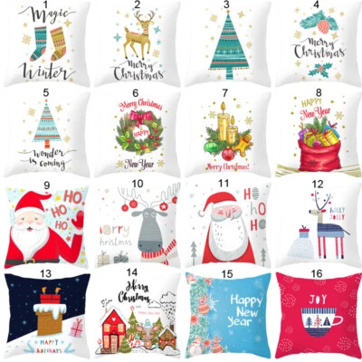 Christmas Throw Pillow Covers 18×18 Inch Xmas Cushion Cover Case Christmas Decor - Image 1 of 4
