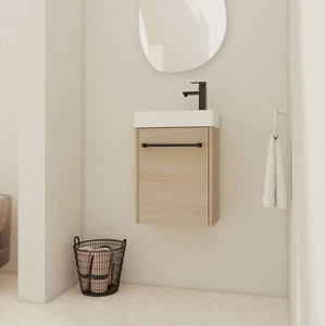 16'' Floating Wall-Mounted Bathroom Vanity with Ceramic Sink For Small Bathroom - Picture 1 of 12