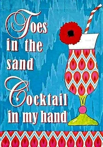 Cocktail in meiner Hand "Zehen im Sand" Ein Urlaubergebet, Fahne in Gartengröße - Bild 1 von 1