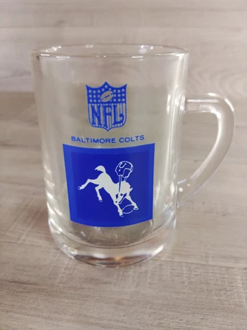 VTG Baltimore (Indy) Colts Very Nice Heavy Glass Beer Stein Mug NFL Cover