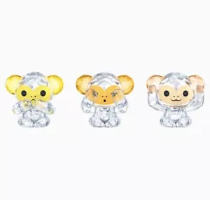 Swarovski Characters Three Wise Monkeys Hear See Speak Crystal Figurine 5428005 - Picture 1 of 3