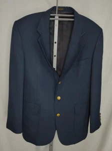 Orvis Navy Blue Blazer 3 Roll 2 Gold Buttons Mens 40R Made in USA Wool Blend - Picture 1 of 22