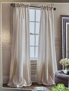 JcPenny Royal Velvet 50" x 84" Ivory Beige Curtain Panel lined back tab - Picture 1 of 5