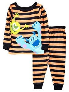 Infant Boys Monster INC Snug Fit Striped Halloween 2 Piece Pajama Set 18 Months - Picture 1 of 2