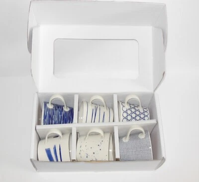 Royal Doulton PACIFIC Nuevo Juego de 6 Tazas Diferentes Diseños en Azul Nuevo en Caja Nuevo en Caja Foto 1 de 4