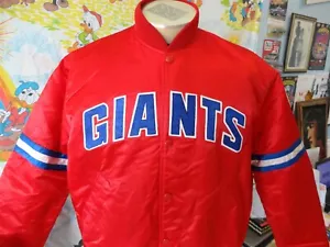 Giacca Bomber Vintage anni 90 New York Giants ROSSO NFL Football Starter Raso L - Foto 1 di 5