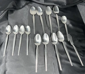 Rogers Co Stanley Roberts Stainless ENSENADA Korea Flatware Scroll Spoons 14 - Picture 1 of 6