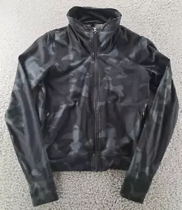 Giacca PRANA Layna donna media mimetica nera full zip finto collo elasticizzato tasche - Foto 1 di 12
