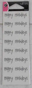 Pebbles Duplicate Rub-Ons Black Happy Holidays 60228 - Picture 1 of 2