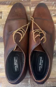 Zapatos de vestir Carlo Morandi para hombre con puntera Oxford tostado brogue acento talla 10 1/2 - Imagen 1 de 4
