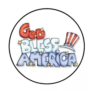 48 GOD BLESS AMERIKA UMSCHLAG SIEGEL ETIKETTEN AUFKLEBER 1,2" RUND - Bild 1 von 1