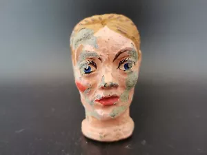 Antik Puppenkopf Handpuppe Masse v1945 Spielzeug Erzgebirge Prinzessin URALT RAR - Bild 1 von 12