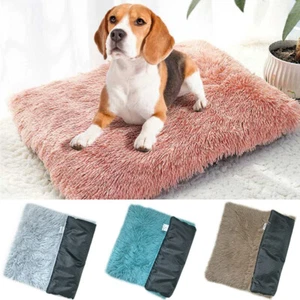 Calming Crate Bed Dog Mattress Mat Pet Long Plush Bed Cushion Cat Kennel - Picture 1 of 17