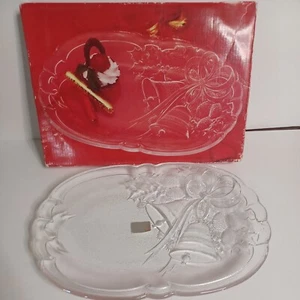 Mikasa Crystal 10 1/4 Holiday Bells piatto da portata oblungo Giappone chiaro Natale - Foto 1 di 4