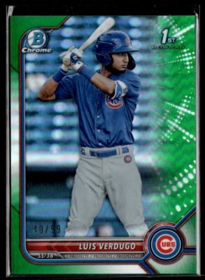 2022 Bowman Prospects Green Luis Verdugo 40/99 Chicago Cubs #BP-147 - Image 1 of 2