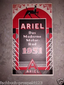 ARIEL 1931 PROSPEKT LB31 VB 31 SB 31 4F31 SG31 VF31 MOTORRAD OLDTIMER - Picture 1 of 3