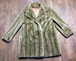 1940s Vintage Fur Coat | Cream Faux Fur & Floral Lining | UK 16/18 | Retro Coat - Picture 1 of 4