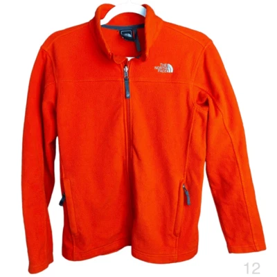 The north face niños 14 16 naranja manga larga polar escuela jersey suéter Foto 1 de 4