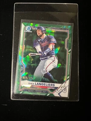 2021 Bowman Chrome Green Sapphire Shea Langeliers  #BCP-157 Prospect /125 - Image 1 of 2