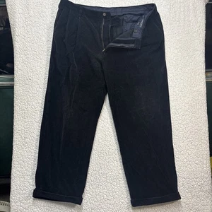 Nautica Hose Herren 40x30 schwarz Cord Rigger Classic Fit Hi-Rise dick Plissee - Bild 1 von 11
