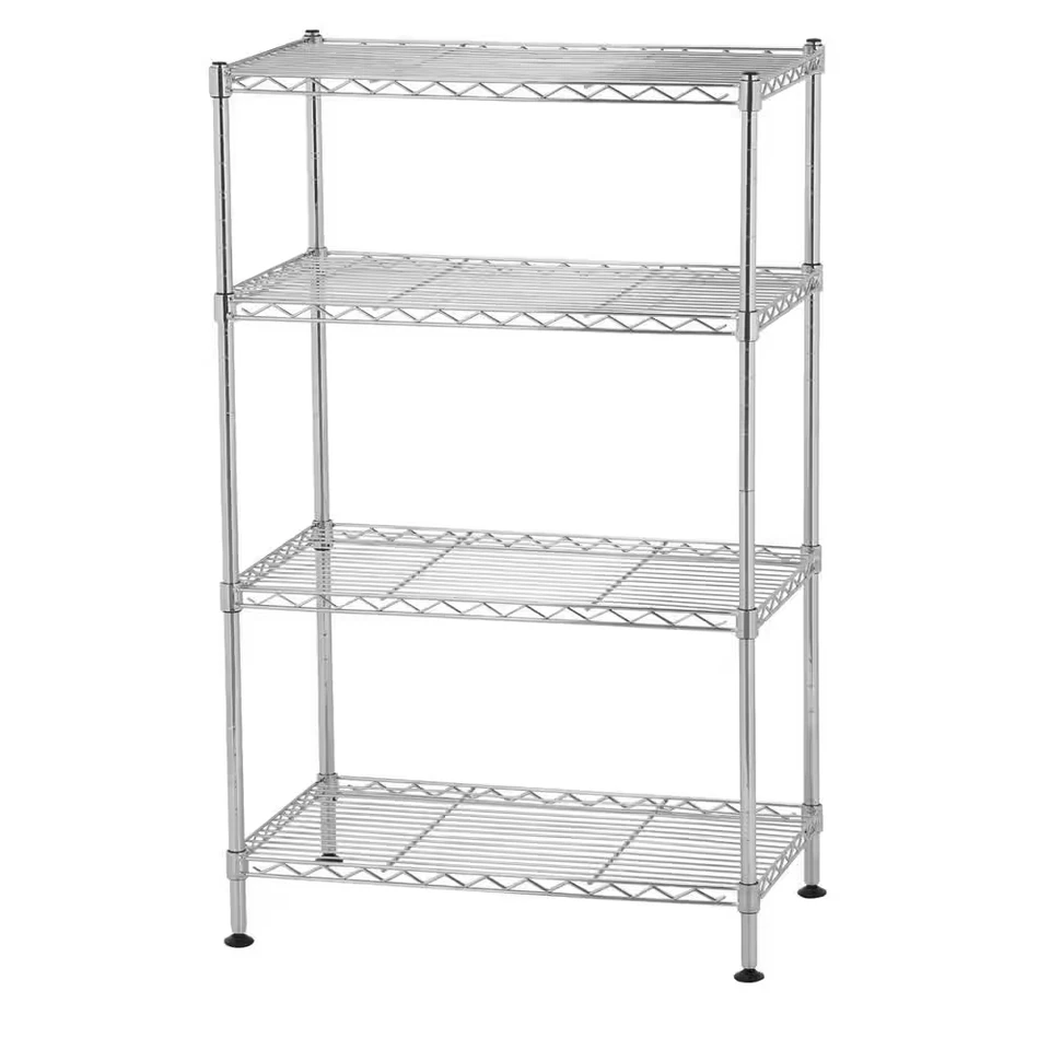 Chrome 4-Tier Heavy Duty Steel Garage Storage Shelving Unit (20 In. W X 32 In. H - Image 1 of 4